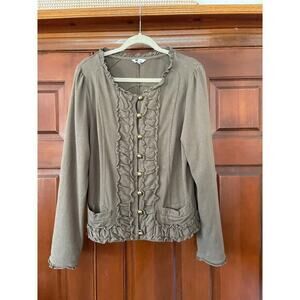 KUT FROM THE JLOTH MILITARY RUFFLE JACKET LARGE